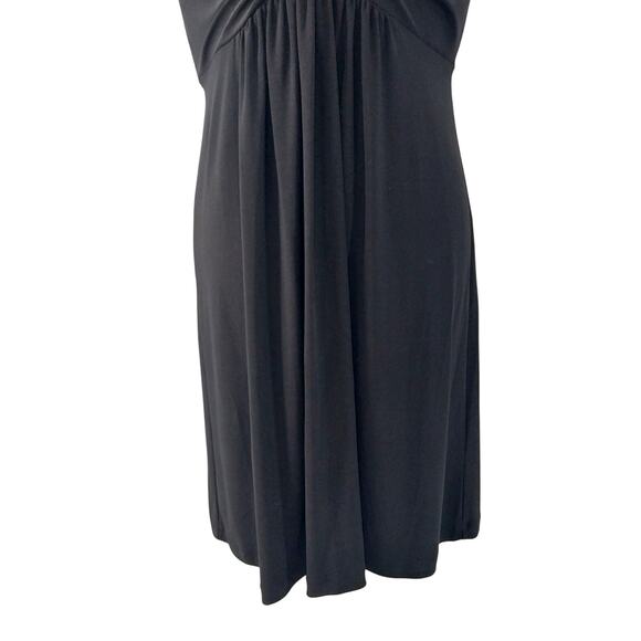 TIANA B! DREAMY, FLOWING BLACK STRETCH, RUFFLED BODICE, PRINCESS CUT DRESS! SZ L - Picture 4 of 9